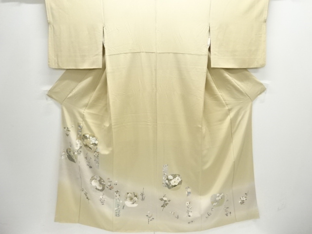 JAPANESE KIMONO / IRO-TOMESODE / EMBROIDERY / UME